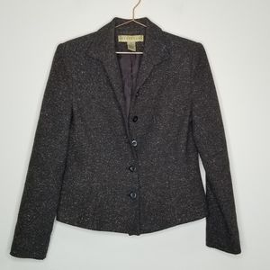 Apostrophe wool/silk blend brown blazer (a)